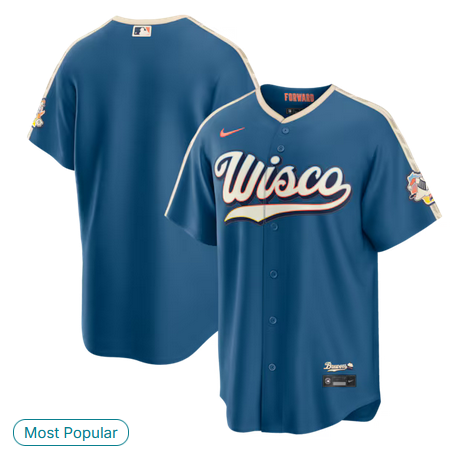 Men Milwaukee Brewers blank blue Nike MLB 2026 City Connect Jersey->milwaukee brewers->MLB Jersey